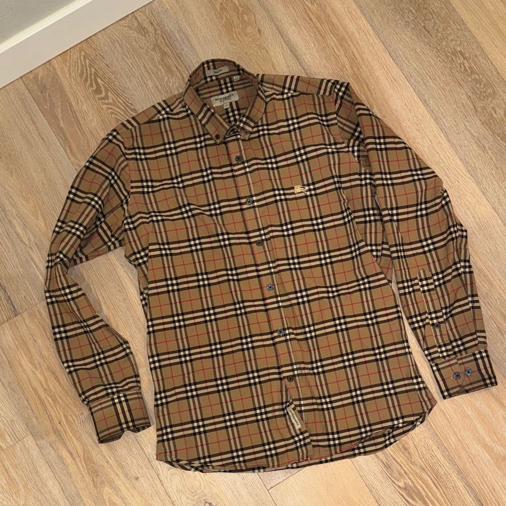 Burberry Tan Nova Check Button-Down Shirt